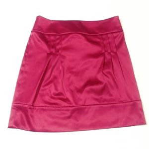 APOSTROPHE Red Satin Holiday Skirt Stretch Size 4 EUC